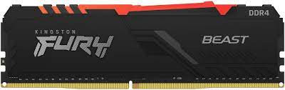 Kingston FURY Beast RGB - DDR4 - module - 8 GB - DIMM 288-pin - 3600 MHz / PC4-28800 - CL17 - 1.35 V - unbuffered - non-ECC - black